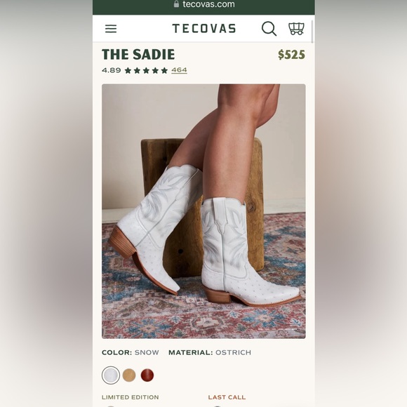 ISO Tecovas 7.5 in this ostrich! Unstretched! - Picture 1 of 1